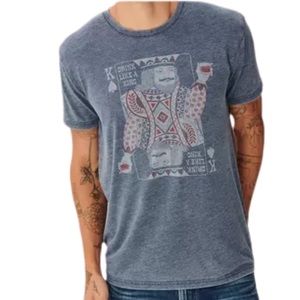 Lucky Brand Mens Short Sleeve Drinking King Graphic Tee